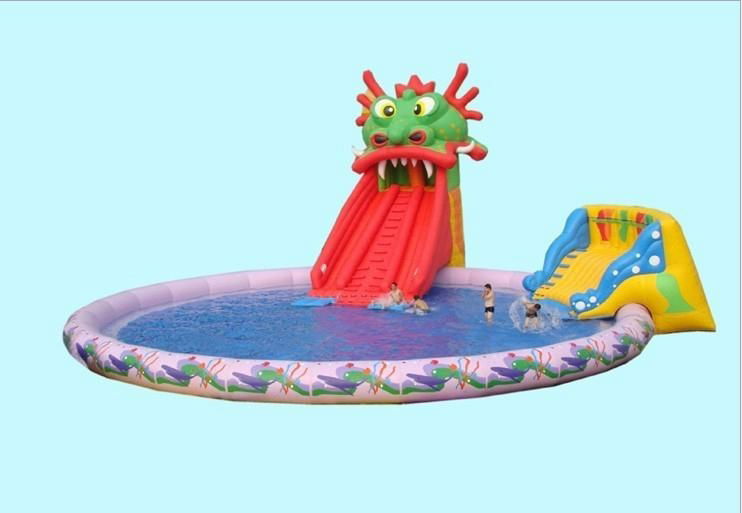 giant pool slide inflatable dragon slide inflatable shark slide elephant  4