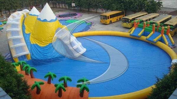 giant pool slide inflatable dragon slide inflatable shark slide elephant  5