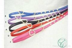 Heart Inlaid With Rhinestones Dog Leads