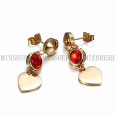 Wholesale fashion jewelry heart shaped drop earrings