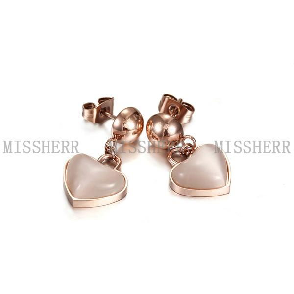 Beautiful Colour Heart Shape Drop Earring SCE053STGC  2