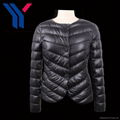 Round Collar Lightweight Winter Duck Down Jacket for Ladies 1