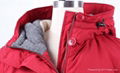 OEM thick cotton filling red long Style warm Winter ladies coat with hood 2