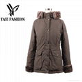 100% polyester thick cotton filling long Style warm Winter outdoorcoat with fur 1