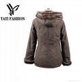 100% polyester thick cotton filling long Style warm Winter outdoorcoat with fur 2