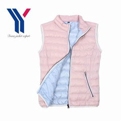 Ultralight Shiny Pink Down Vest for Girl