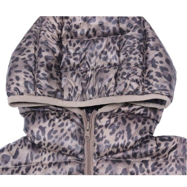 2014 Ladies Leopard Print Duck Down Vest with hood 3
