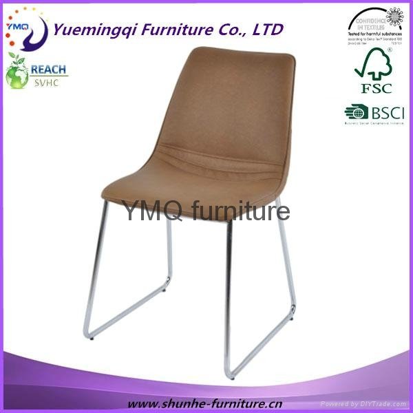 Fashion furniture modern metal leather dining room chair