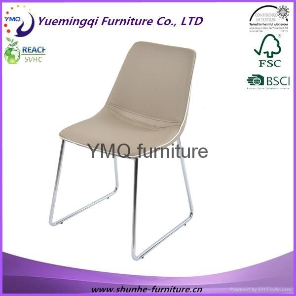 Fashion furniture modern metal leather dining room chair 3