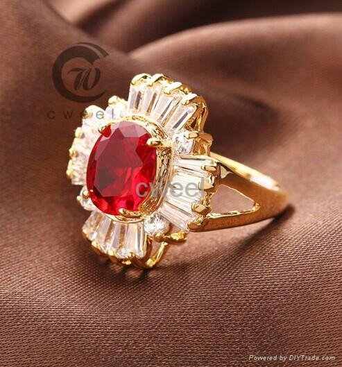 18K Rose Gold Plated SWA Element Copper zircon ring Engagement 3