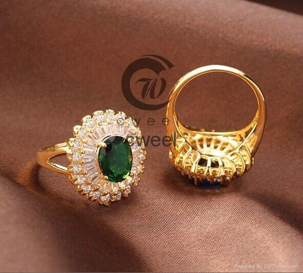 18K Gold ring Plated SWA Element Copper zircon 5