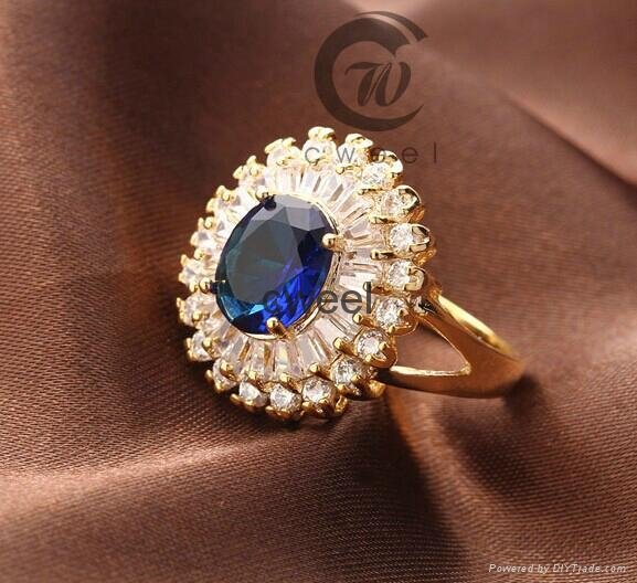 18K Gold ring Plated SWA Element Copper zircon 4
