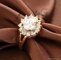 Women Wedding 18K Rose Gold Plated SWA Element Copper Zircon ring Engagement