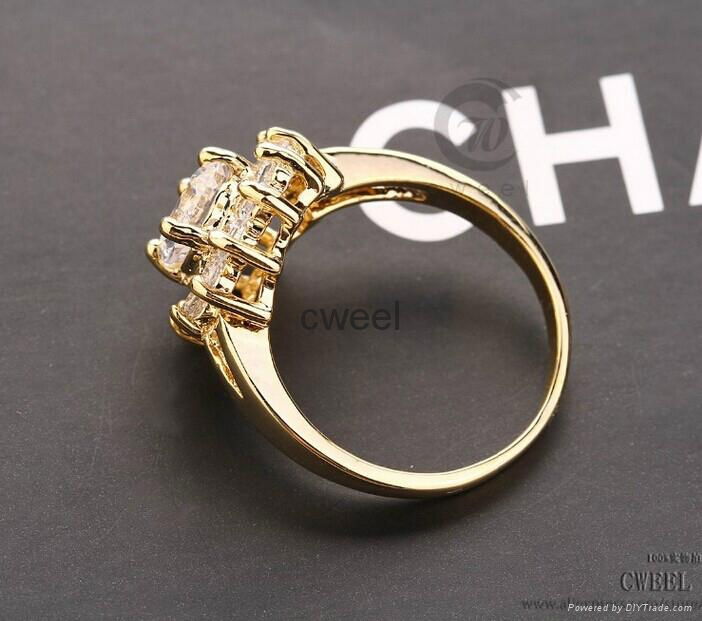 Women Wedding 18K Rose Gold Plated SWA Element Copper Zircon ring Engagement 5