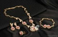 New 18k Gold Filled White Sapphire Austrian Crystal Jewelry Set 2