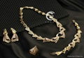 New 18 k Gold austrian Crystal Necklace Bracelet Earring Ring Jewelry Set 2