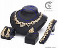 New 18 k Gold austrian Crystal Necklace Bracelet Earring Ring Jewelry Set