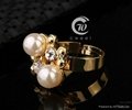 New 18 k Gold pearl austrian Crystal Necklace Bracelet Earring Ring Jewelry Set 4
