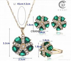 Top quality copper and starlite Crown molding zircon fashoion Jewelry Set