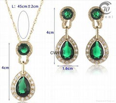 Top quality copper and starlite Crown molding zircon fashoion Jewelry Set