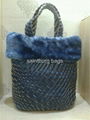 Woven hand-made PU leather handbags 5