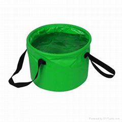 Portable foldaway plastic car washing bucket in waterproof tarpaulin, water carr