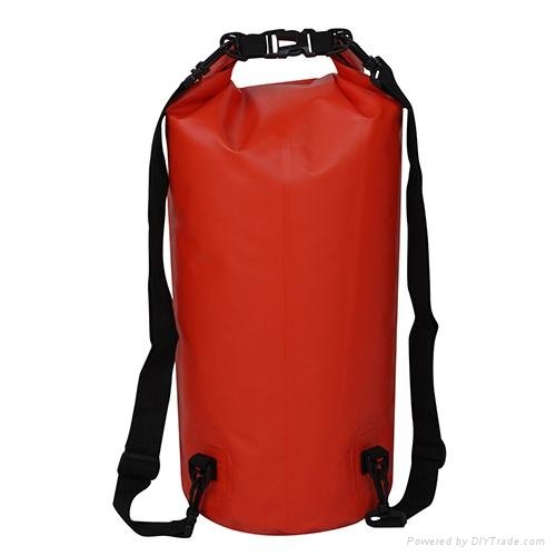 500D PVC tarpaulin waterproof dry bag with roll top and  double shoulder straps 2