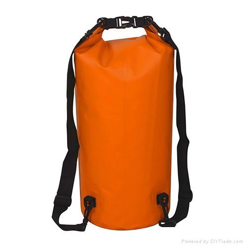 500D PVC tarpaulin waterproof dry bag with roll top and  double shoulder straps 3