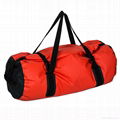 red waterproof large dry bag with two shoulder strap