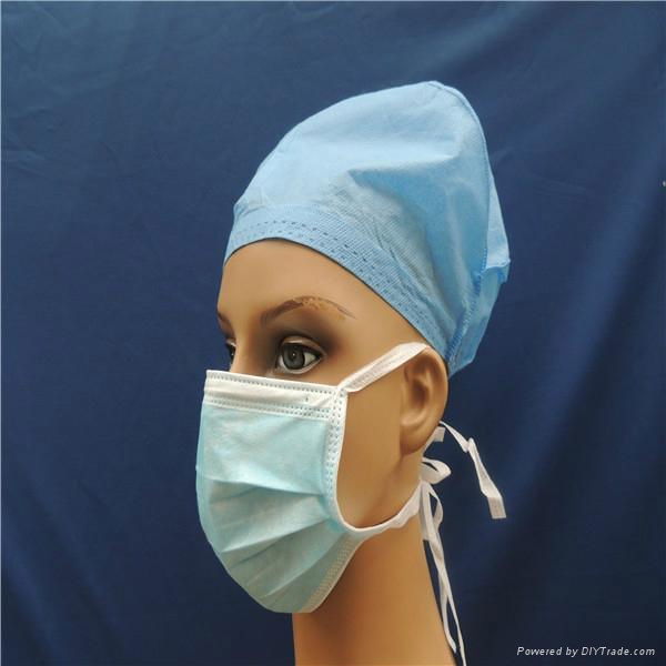 3ply disposable non-woven face mask tie on 3