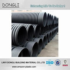 Pe drain pipe black DWC double wall corrugated drainage pipe 