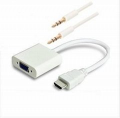  1080p Chipset Converter HDMI to VGA with Audio Cable  Adapter male to Female Fo