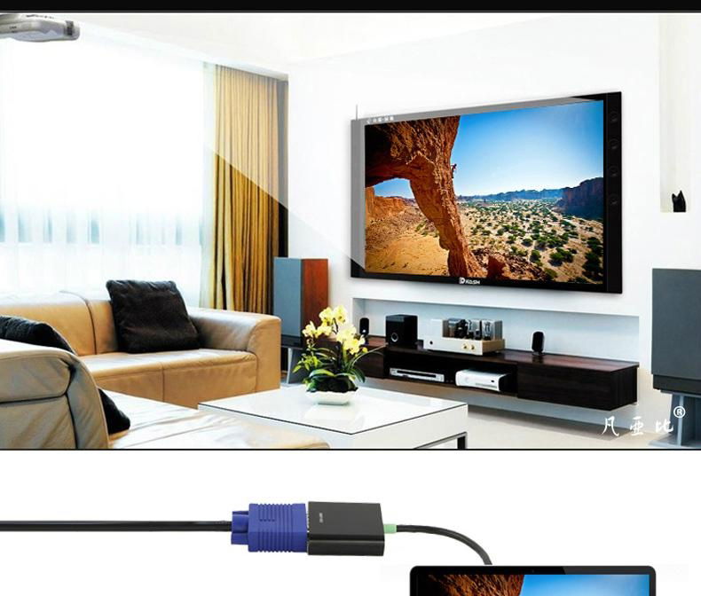  1080p Chipset Converter HDMI to VGA with Audio Cable  Adapter male to Female Fo 4