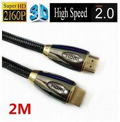 24k Gold Plated Nylon Net HDMI 2.0 V Cable with 2160P 4K*2K 3D Ethernet 1.5 M