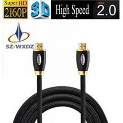Gold Plated Nylon Net 2160p HDMI 2.0 V Cable with 2160P 4K*2K 3D Ethernet 1.5 M
