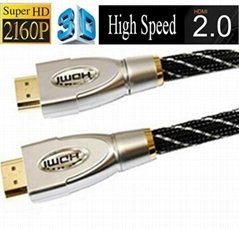  2160p Gold Plated Nylon Net HDMI 2.0 V Cable with 2160P 4K*2K 3D Ethernet 1.5 M