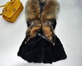 100% natural fur coat wholesale rex rabbit fur coat with raccoon fur collar