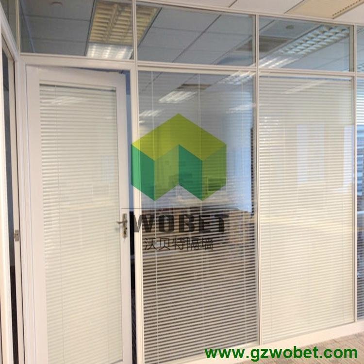 high partition glass wall with shutter
