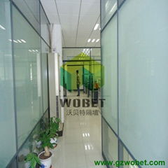 PDLC glass partition office wall with aluminum frame