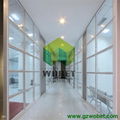 Double glass partition with aluminum