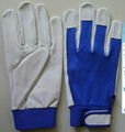 Back cotton leather glove