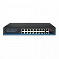 16 ports 10/100Mbps POE switch with 2 ports 1000M uplink