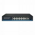 16 ports 10/100Mbps POE switch with 2 ports 1000M uplink 2