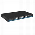 24 ports 10/100Mbps POE switch with 2 ports 1000M uplink 3