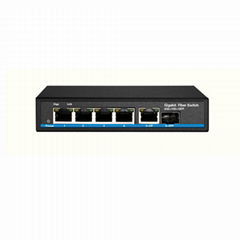 4 ports 10/100/1000Mbps POE switch with 1 SFP and 1 GE uplink