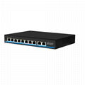 8 ports 10/100/1000Mbps POE switch with 2 GE uplink 3