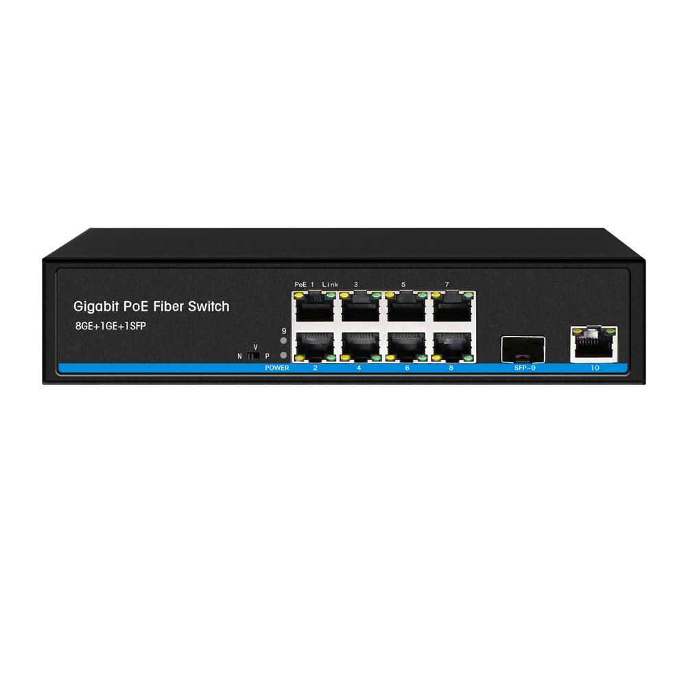 8 ports 10/100/1000Mbps POE switch with 1 GE+1 SFP uplink