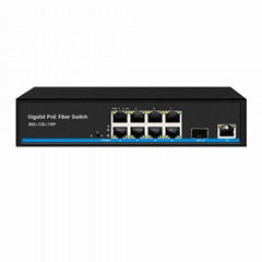 8 ports 10/100/1000Mbps POE switch with 1 GE+1 SFP uplink