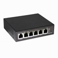 4 ports managed POE switch full gigabit with 1 uplink ports 4