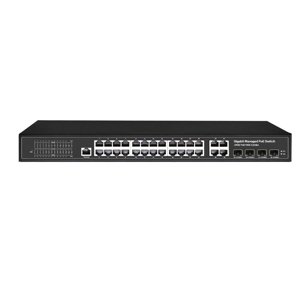 24 ports managed POE switch full gigabit with 4 SFP